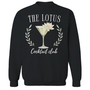 Rerun Island Men's Lotus Cocktail Club Luxury Paradise Drama Long Sleeve Graphic Cotton Pullover Sweatshirt - 1 of 4