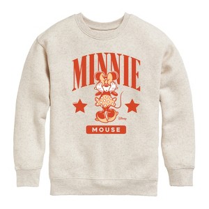 Boys' - Disney - Minnie Mouse Collegiate Graphic Long Sleeve Fleece Sweatshirt - 1 of 4