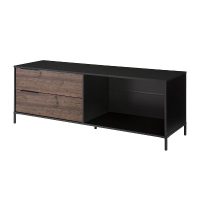 Wood and Metal TV Stand for TVs up to 58" Brown/Black - The Urban Port