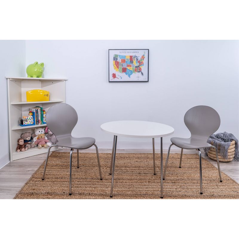 3pc Kids' Table and Chair Set with Chrome Legs - Gift Mark, 2 of 6