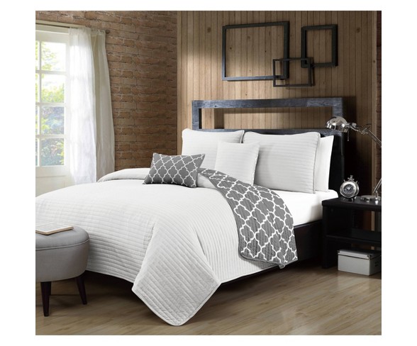 Geneva Home Fashions King 5pc Avondale Manor Griffin Quilt & Sham Set White