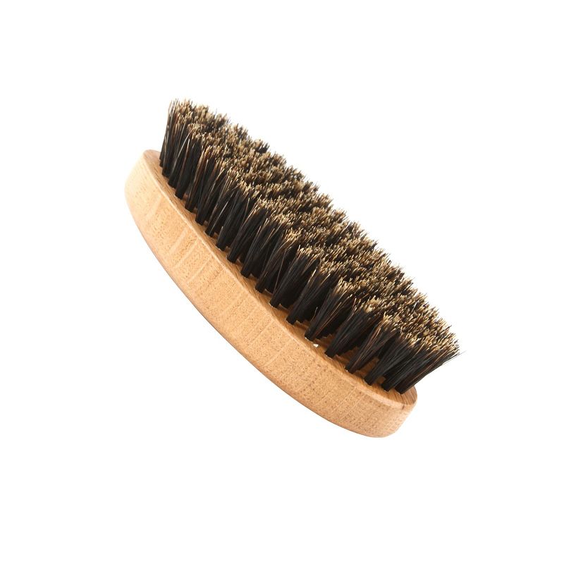 Bass Brushes - Men's Hair Brush Wave Brush with 100% Pure Premium Natural Boar Bristle SOFT Natural Wood Handle Military/Wave Style Oval Oak Wood, 2 of 5