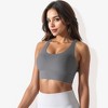 Anna-Kaci Active Women's Scoop Neck Stretchy Cropped Banded Criss Cross Back Sports Bra - 4 of 4