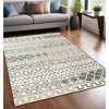 HomeRoots 5' X 8' Black and Ivory Wool Abstract Geometric Hand Tufted Non Skid Area Rug - 2 of 4