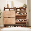 Acekool Fluted Shoe Cabinet, Wave Pattern 2 Flip Drawer Slim Organizer with Gold Handles, Entryway Storage Rack - 3 of 4