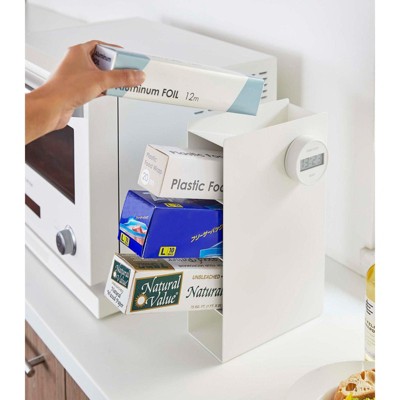 Black Steel 4-Tier Food Wrap Organizer Stand