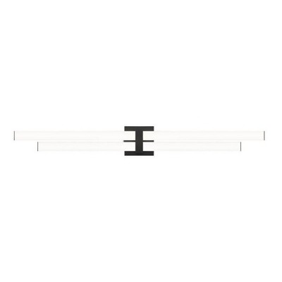 Zane 40" Matte Black LED Vanity Light with Frosted Diffusers