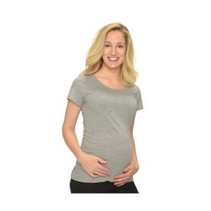MONAG Women Short Sleeve Maternity T-Shirt Heather Grey Large - 1 of 4
