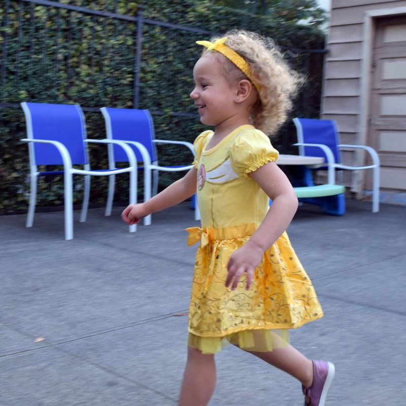 Disney Princess Belle Girls Cosplay Dress and Mesh Headband Toddler, 3 of 8