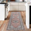 Vintage Washable Area Rug Floral Medallion Rugs for Living Room, Ultra Soft Accent Bedroom Carpet - 2 of 4