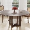 46 inch Round Black Rattan Dining Table for 4-6 People Suitable for Dining Room and Living Room - 2 of 4