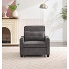 LOVMOR Single/Two Pull Out Sleeper Chair Bed, Convertible Futon Sofa Chair Bed, Sofa Couch Bed with USB Ports, Pillow, Cup Holders, Side Pockets - 2 of 4