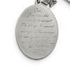 Chisel Stainless Steel Polished French Serenity Prayer with Cubic Zirconia Cross and Angel Pendants on an 18" Plus a 2" Extension Cable Chain Necklace - 4 of 4