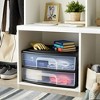 Homz 2 Pack Storage Cart, Wide Body 2 Drawer Plastic Rolling Container for Home and Office Organization, Black Frame with Clear Drawers - 3 of 4