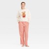 Women's Teddy Bear Heart Graphic Sweatshirt - Off-White - image 3 of 3