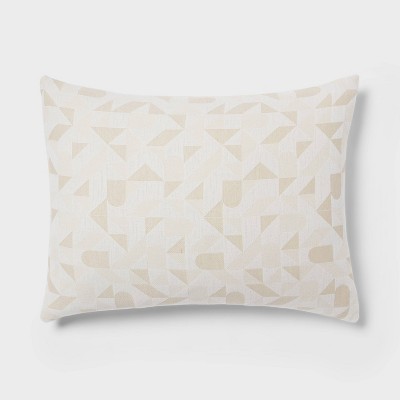 Full/Queen Beige Cotton Geometric Duvet Cover and Sham Set