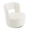 Lyngins Round Teddy Swivel Accent Chairs with Curved Back,Upholstered Swivel Arm Chairs for Living Room,Bedroom - 4 of 4