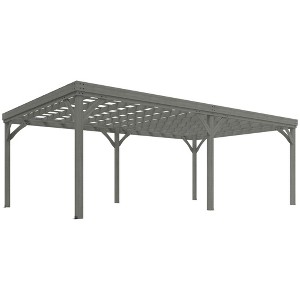 Outsunny Outdoor Wooden Pergola, Grape Vine Gazebo with Concrete Anchors for Garden, Patio, Backyard, Deck - 1 of 4