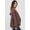 Pinkblush Brown Exposed Seam Side Slit Maternity Sweater - 2 of 4