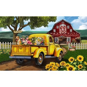 Briarwood Lane Summer Doormat 30x18 Indoor Outdoor Flower Farm Truck For Summer Doormat - 1 of 4