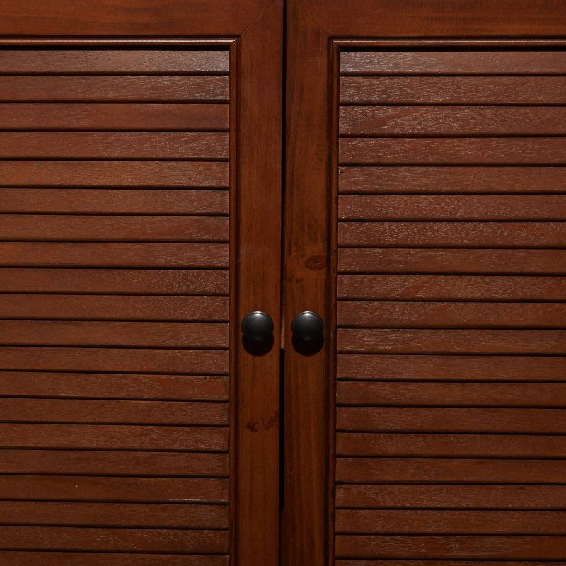 Traditional Wood Shutter Style Cabinet Brown - Olivia &#38; May, 5 of 23