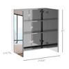 Bathroom Mirrored Cabinet, 24"x26" Stainless Steel Frame Medicine Cabinet, Wall-Mounted Storage Organizer with Double Doors - 3 of 4