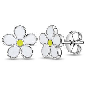 Girls' Fun Summer Daisy Standard Sterling Silver Earrings - In Season Jewelry - 1 of 4