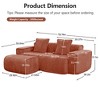 QingMoon Modular L Shape Sofa Couch, 78" Velvet 2 Seat Sofa with Pillows and Movable Ottoman, Streamlined Design Boneless Couch for Living Room - 4 of 4