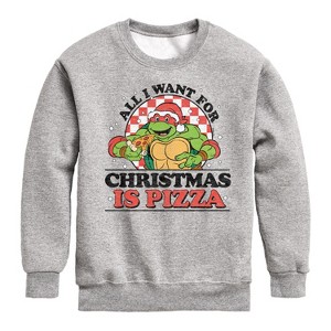 Boys' - Teenage Mutant Ninja Turtles - All I Want For Christmas Graphic Long Sleeve Fleece Sweatshirt - 1 of 4