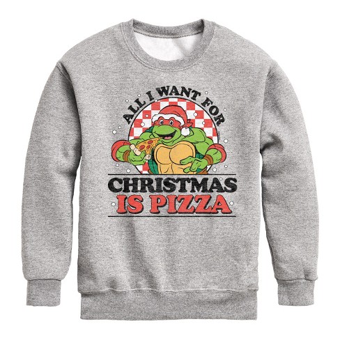 Boys' - Teenage Mutant Ninja Turtles - All I Want For Christmas Graphic Long Sleeve Fleece Sweatshirt - image 1 of 4