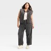 Women's Denim Oversized Trucker Vest - Wild Fable™ Black Wash - 3 of 4