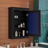 MAYEERTY 20" Wall Mounted Bathroom Storage Cabinet with Mirror Medicine Cabinet with Height Adjustable Shelf for Bathroom Black - 4 of 4