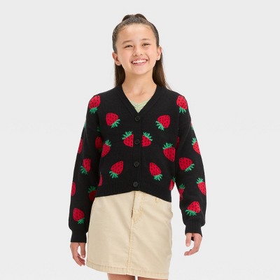 Girls' Novelty Cardigan - Art Class™ Black Xl : Target