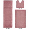 Edge Bath Rug 100% Premium Cotton Ultra-Soft Water Absorbent Tufted Solid Reversible 3 Piece Bathroom Rug Set for Machine Washable Bathmat - 2 of 4