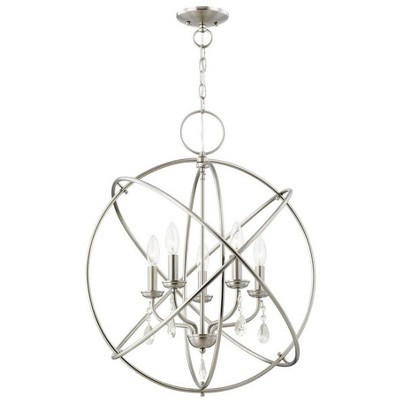 Aria Brushed Nickel Crystal Orb Chandelier