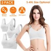NPolar"3-Pack Seamless Wire-Free Sport Bras for Women's - Light Support for Workout & Yoga"White - 2 of 4