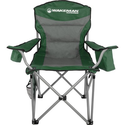 Wakeman Oversized Green Polyester Folding Camping Chair with Cooler