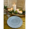 Essential Decor & Beyond 13" Silver Glass Charger with Flowery Modern Design Set of 4 - 2 of 4
