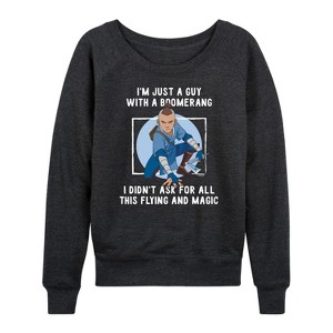 Women's - Avatar: The Last Airbender - Boomerang Guy Lightweight French Terry Wide Neck Long Sleeve Shirt - 1 of 4