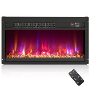 Tangkula 23" Electric Fireplace Insert Recessed 1500W Fireplace Heater w/ Remote Control - 1 of 4