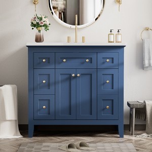 VYNXARIA 36" Bathroom Vanity with Resin Sink Combo - Modern Storage Solution & Style - 1 of 4