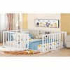 Okak Modern Floor Bed Frame with Safety Fence and Door, Metal Children's Floor Bed Frame for Kids Girls Boys Easy to Assemble - 3 of 4