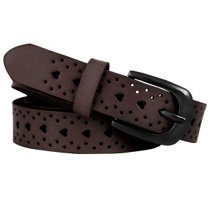 INSPIRE CHIC Women's Carved Multi-Hole Hollow Leather Belts - 1 of 4
