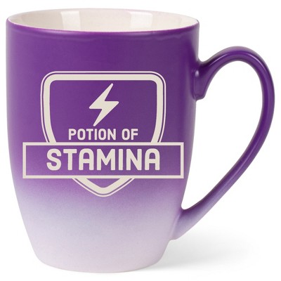 100 North Magic Potion 10 Ounce Purple and White Two Toned Ombre, Comfortably Fits Your Hands, Ceramic Tea Coffee Cup Mug, Potion Of Stamina