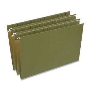 Universal Hanging File Folders, Legal Size, 1/5-Cut Tabs, Standard Green, 50/Carton - 1 of 4