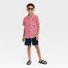 Boys' Short Sleeve Stars and Striped Resort Button-Down Shirt - Cat & Jack™ Red - image 3 of 3