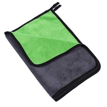 Unique Bargains Microfibre Car Drying Towel 600GSM Highly Absorbent Car Drying Cloth Window Cleaner 11.81"x15.75" Gray Green 2 Pcs