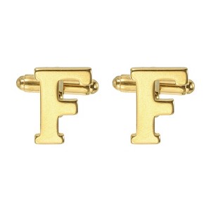 Unique Bargains Men Weddings Gift Classic Alphabet Cuff Links with Box 2 Pcs - 1 of 3