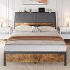 Full Bed Frame with Charging Station and Storage Headboard,Platform Bed with Ergonomic Upholstered Backrest,Sturdy and No Noise,No Box Spring Needed - 2 of 4