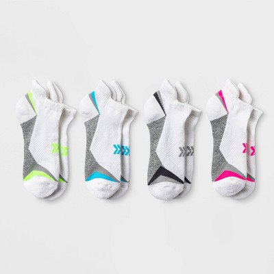 Women's 10pk Cushioned Marled Heel/Toe No Show Athletic Socks - All In  Motion™ White 4-10